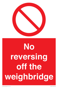 No reversing off the weighbridge